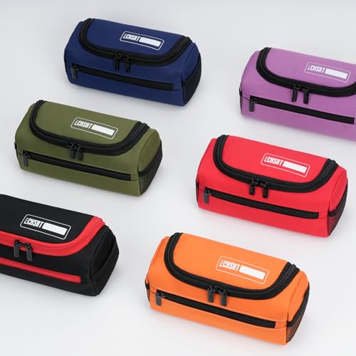 ECHSRT Jumbo Pencil Case Organizer for Men Women, Extra Large Capacity Pencil Pouch, Sturdy Portable Storage Bag for Office Travel Supplies - Red