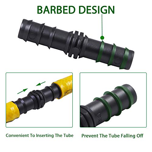 Uratot 40 Pieces Drip Irrigation Fittings Kit 1/2" Tubing Set, 10 Tees, 10 Couplings, 10 Elbows And 10 End Cap Plugs Drip Irrigation Barbed Connectors For Drip Sprinkler Systems #TOP3