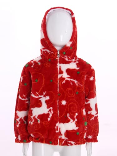 Kids Girls Faux Fur Hooded Jacket Sherpa Long Sleeve Zipper Hoodie Coat Fall Winter Outerwear Jacket3