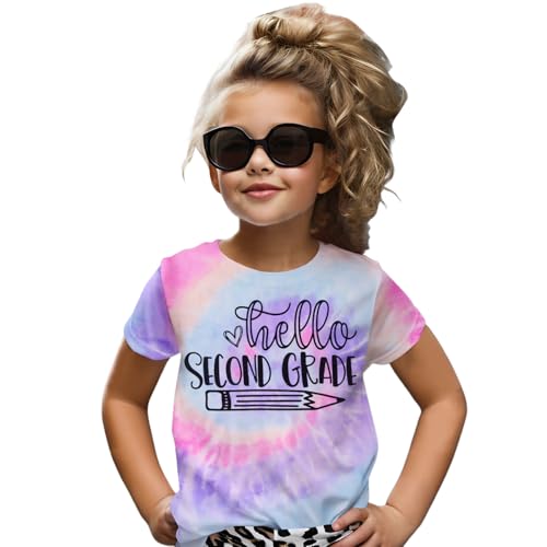 Image of MODNTOGA Kid Girl Boy First Day of School Shirt Back to School T-Shirt Hello Kindergarten 1st 2nd 3rd Grade Graphic Tee Tops
