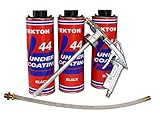 Tekton44 Undercoating for Vehicles Black Sprayable Undercoating Kit Includes 3 Liter Cans + 1 Spray Gun + 1 Spray Wand