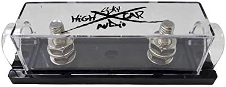 Sky High Car Audio 1/0 Gauge Ring Terminal ANL Fuse Holder Nickel Plated W/Fuses (Black, 300A Fuse)