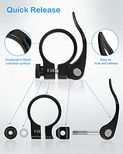 Cuncui 2Pcs Bike Seat Clamps 31.8Mm, Seatpost Clamp, Premium Bike Seat Clamp, Inside Diameter Of Seat Tube Clamp 31.8Mm (Black) #TOP4