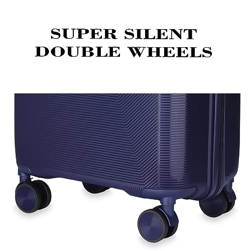 Image of 3G VACANZA Hard-Side Polypropylene Cabin & Check-in Luggage Set of 3 Blue Trolley Bags (55, 65 & 75 Cm)