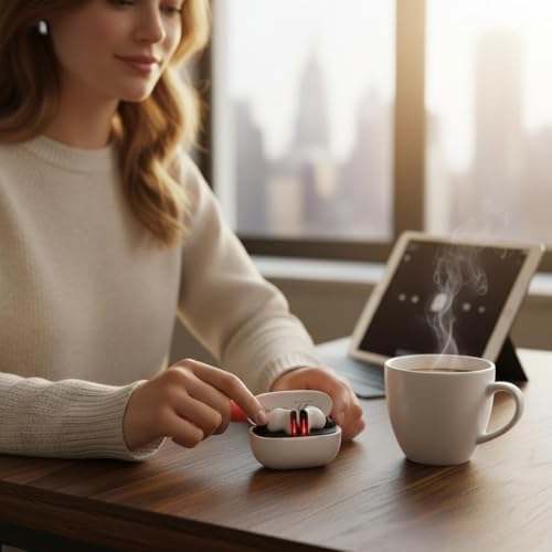 Heartz ANC ENC Kablosuz Bluetooth Kulaklık 5.4 Version Son Hız Bağlantı, Uzun Şarj Kapasitesi, Ses Asistanı, Beyaz 10 Metre çekiş mesafesi Pürüzsüz Ses kalitesi gürültü engelleme ve A Plus mikrofon - Görsel 2