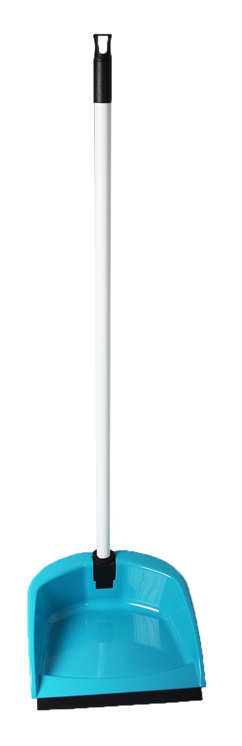 Rozenbal Dustpan With Rubber Blade Long-Handled Folding