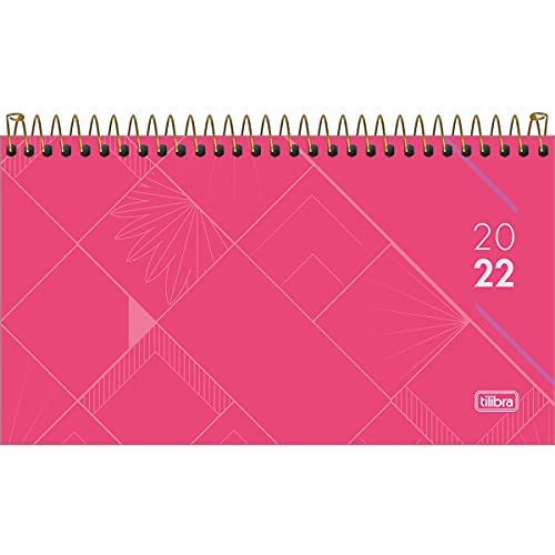 Agenda Executiva Espiral Semanal 16,7 x 8,9 cm Spot Feminina 2022 - Estampa Capa rosa - Tilibra