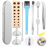 11 Pcs Filling Machine Kit for Size #000 to #5 - Includes Filler Tray, Lab Short Stem Funnels, Tweezers&Tiny Spoons | Home Lab Supplies