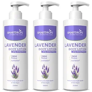 Lavender Moisturizing Body Lotion with Long Lasting Hydration Skin Care Routine Lotion, Daily Brightening Body LoTtion For Healthy & Glowing Skin, Hydrates Very Dry Skin - 200ml (Pack 3)
