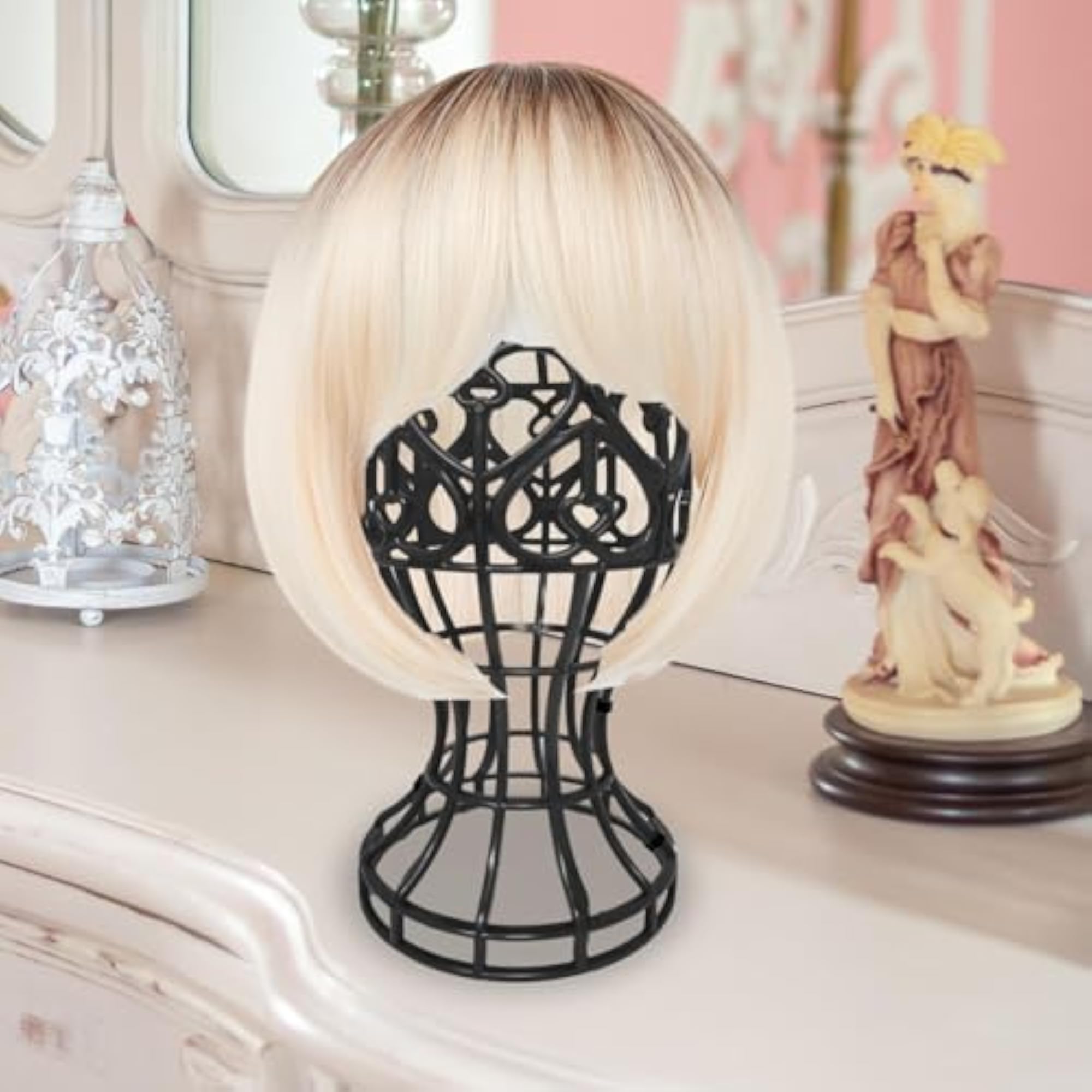 Multifunction Heart Shaped Wig Stand Holder for Beauty Salon