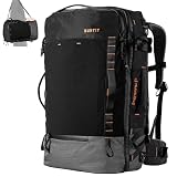 HUNTIT Travel Backpack Carry on Travel Bag Airline Approved 45L Traveling Laptop Back Pack Flappable Traveling Pack with Stowable Shoulder Straps and Hip Belt Men Women