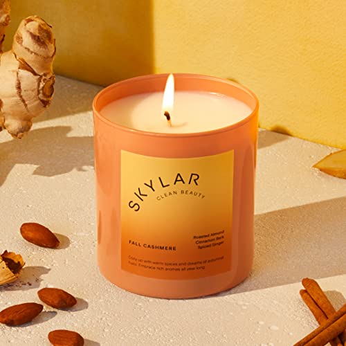 Skylar Fall Cashmere Candle - Non-Toxic Clean-Burning Candles With Soy Coconut Wax, Spicy Soy Candles For Home, Scented Candles Usa Made & Hand-Poured #TOP5