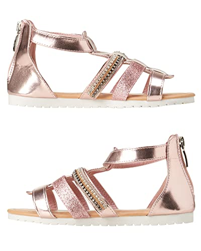 Bebe Girls’ Sandals – Rhinestone And Glitter Strap Gladiator Sandals thumb #2