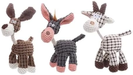 Dog Squeaky Toys, Bundle Dog Toys for Puppies: 3-Pack Plush Squea...