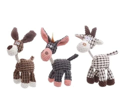 Dog Squeaky Toys, Bundle Dog Toys for Puppies: 3-Pack Plush Squea...