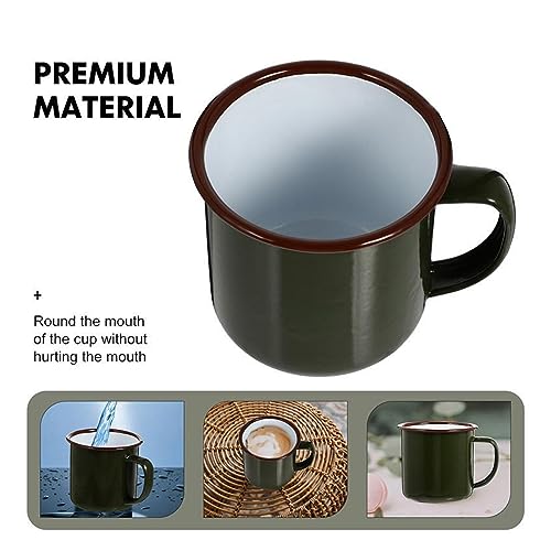 Tazas de café esmaltadas de metal retro que resisten caídas en tus viajes 4