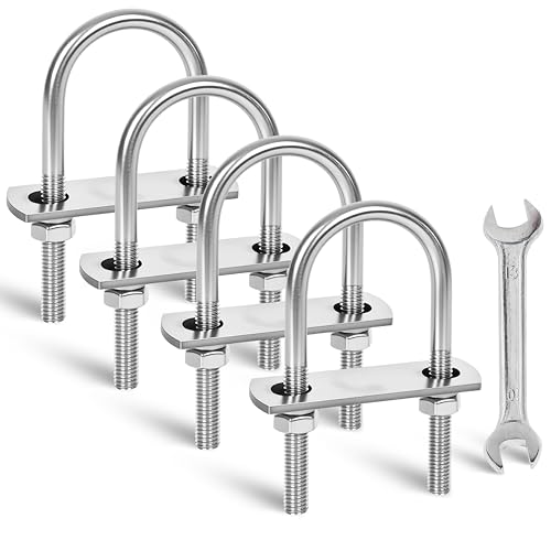 Image of 4 Sets M8 U-Bolts,u-Bolts 2 inch (50mm) Wide,U-Bolts with Nuts