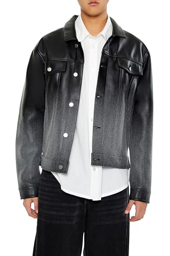 Forever 21 Men's Ombre Faux Leather Moto Jacket