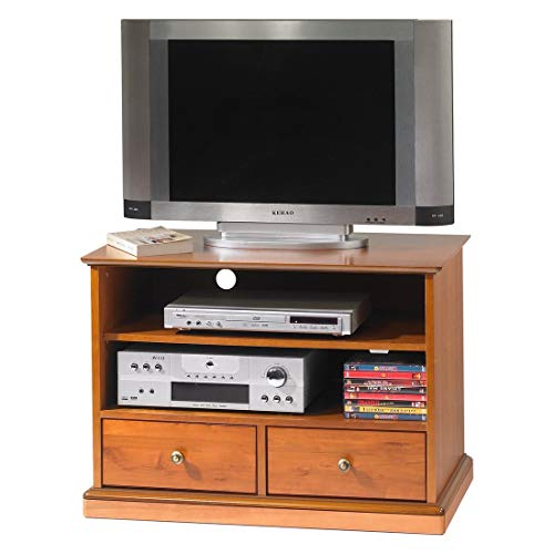 ACTUAL DIFFUSION Alsace Meuble TV HiFi sur roulettes Merisier Louis Philippe, Bois, 46,5x82x58,5 cm