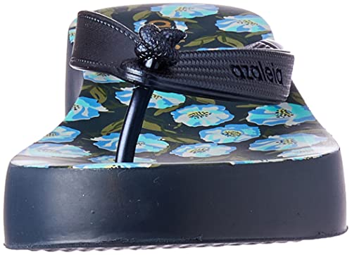 Tamanco Mari Print Light, Azaleia, Feminino, Azul Jeans, 35