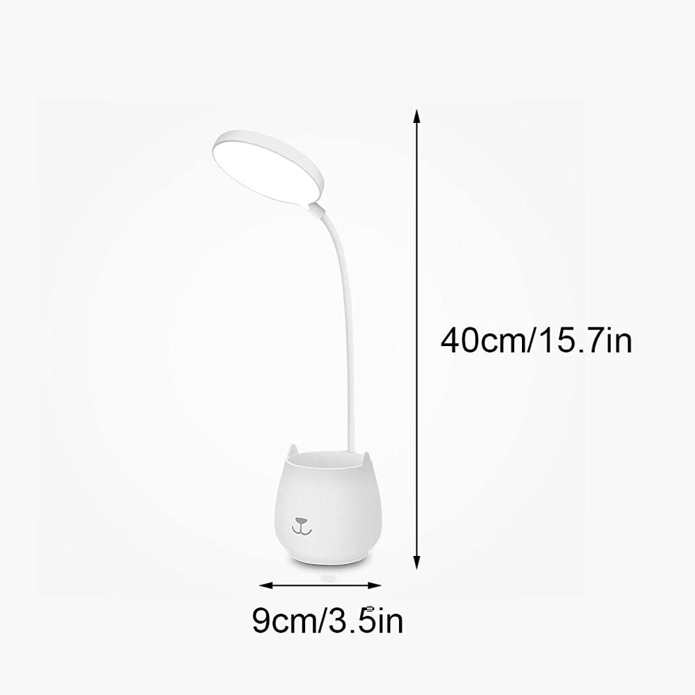 LED Desk Lamps for Home Office with USB Charging Port, Pen Holder, Phone Holder, 360° Flexible Gooseneck Desktop Study Desk Lamp, 3 Color Modes 3 Lighting Modes, Bedside Table Desk Light
