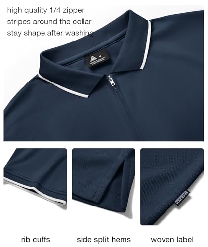 ZITY Polo Shirts for Men Quarter Zip Casual Shirts Short Sleeve Moisture Wicking Golf Polo Collared Shirts4
