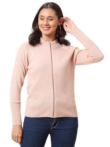 Image of Cantabil Sweater for Women l Winter Wear Acrylic Fabric Mandarin Collar Regular Fit Solid Pattern (P LSWT00178)