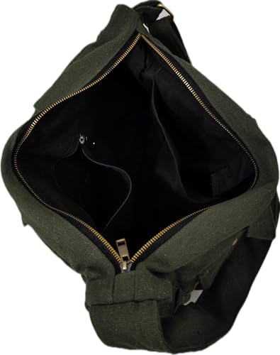 Image of ROUGH Canvas Cotton messenger bag.15'' Lap top. Large size 36x27x11 cm(12Ltr) Metal zipper closure. Allround pockets. Vintage look. Antique fittings.Sustainable