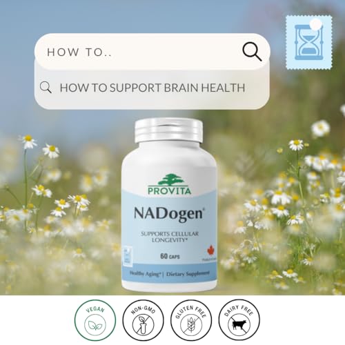 Image of Nadogen NAD+ Supplement for Cellular Energy & Healthy Aging | 250mg Nicotinamide Riboside + Pterostilbene | Vegan, Non-GMO | Metabolism & Cognitive Support