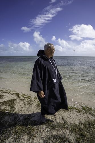 Microfiber Changing Robe with Hood – Oversized Terrycloth Towel Poncho for Beach, Boat, Pool, Surfing, Kitesurfing, Wing Foiling, Diving – Quick Dry, Warm & Lightweight – Black2