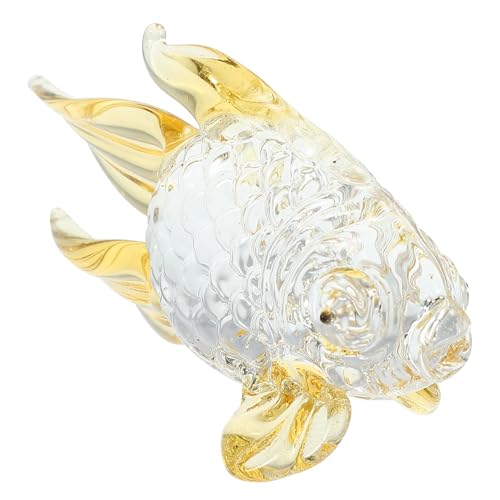 JOINPAYA Glass Fish Figurine Goldfish Decoration Blown Glass Art Animal Ornament for Home Décor Aquarium Supplies Collectible Accent