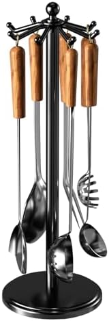 Amazon.com: WPJCS Kitchen Cooking Utensil Rack, 360 Degree Rotating ...