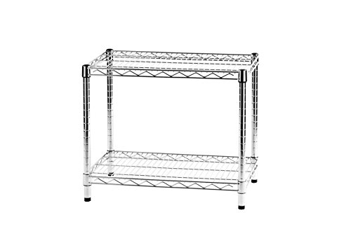 Archimede Sistema Componibile, Scaffale Due Ripiani, Grigio (Cromato), 61 x 36 x 50 cm