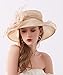 ORIDOOR Women’s Organza Church Tea Party Wedding Fascinator Hat UV-Anti Wide Brim Sun Hats(C Khaki) …