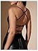 Milumia Women's Faux Leather Mini Dress Ruched Bodycon Sexy Criss Cross Backless Club Cami Dresses Black Small