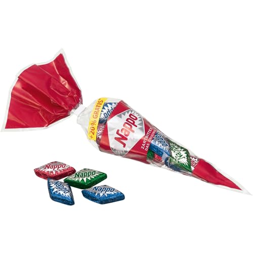 Nappo Zartbitter Spitztüte 175g | Holländischer Nougat in Spitztüte mit Zartbitter Schokoladen Überzug | Das Original | Schokoladengenuss (1er Pack)