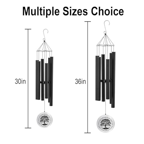 Image of ASTARIN Personalized 30 inch Bereavement Wind Chimes for Outside, Memorial Gift in Remembrance of a Loved One, Sympathy Gift for Loss of Mother Father Husband, Garden Patio Decor