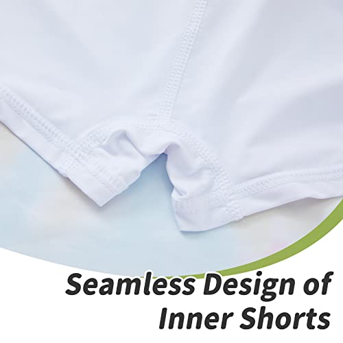 Gnainach Girls' Skorts Size 8-9 Years Old Tie Dye Pink Yellow Pleated Short Skirt Elastic Light Seamless Activewear For Kids Workout #TOP4