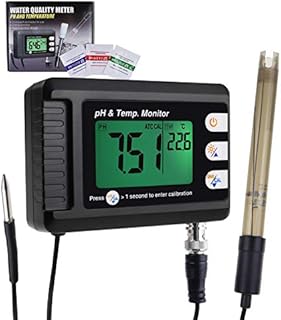 Digital Combo pH & Temperature Meter, Aquarium Thermometer pH Monitor with Automatic Calibration