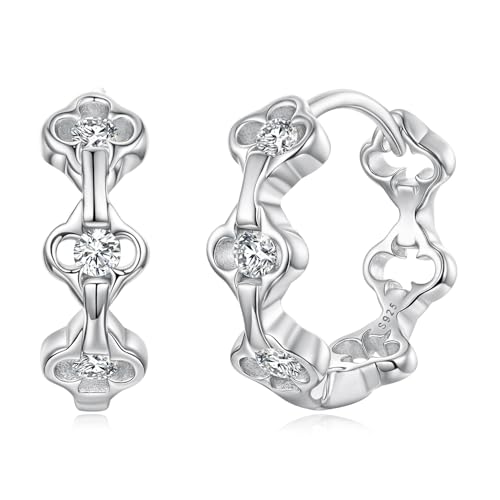 Four Leaf Clover Clip 925 Sterling Silver Earring, Timeless Elegance