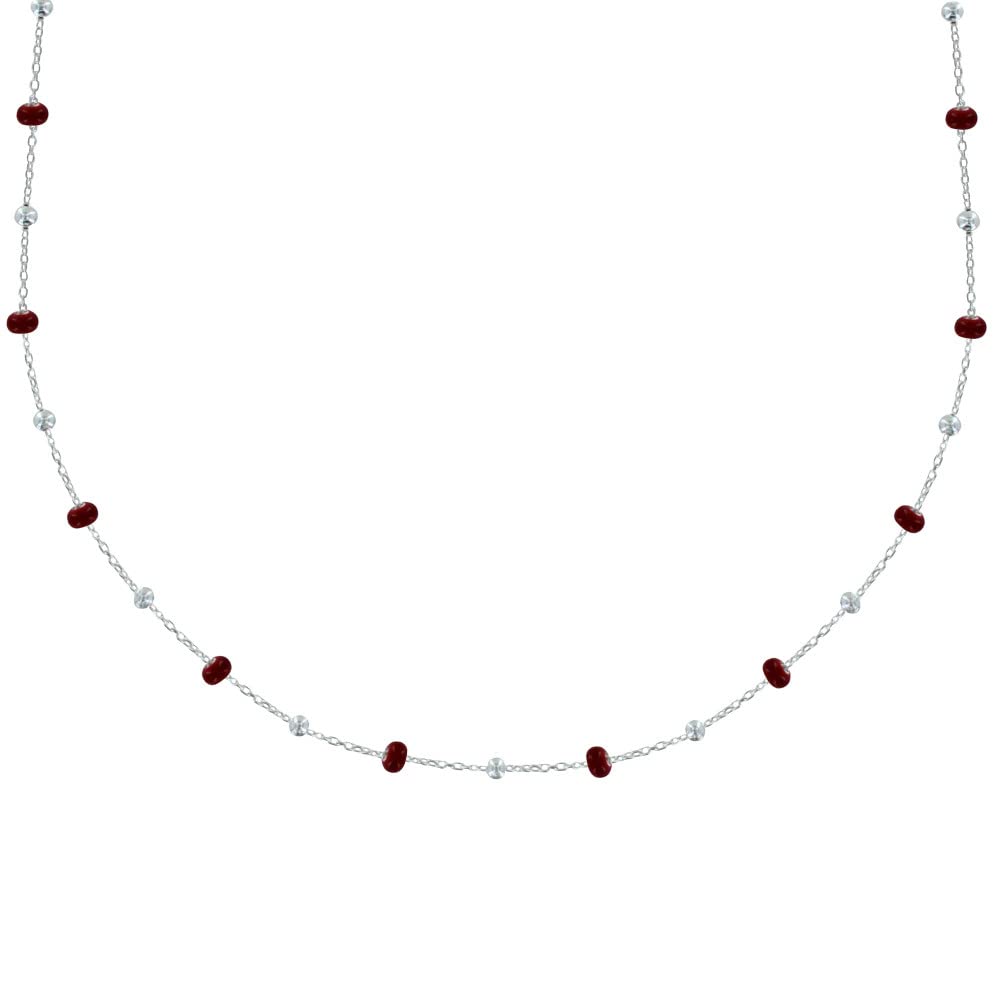 LES POULETTES BIJOUX - Collier Argent 925 Perles Émaillées Et Perles Argent - Élégance Raffinée