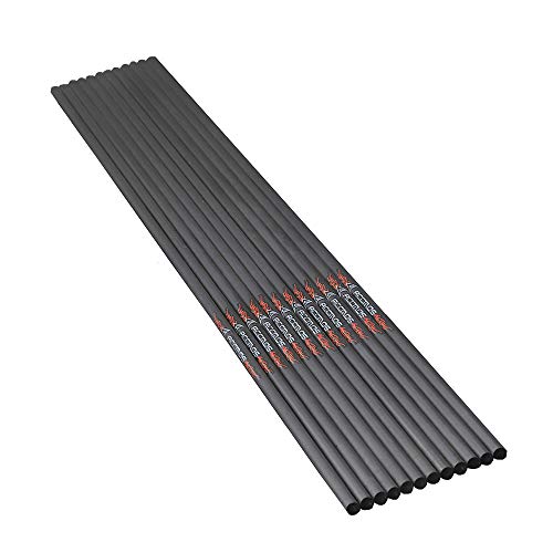 ACCMOS Carbon Arrow Shaft ID 8.0mm 32 Inch Spine 300/350/400/500 Arrow Accessory Parts Archery Recurve Bow Shooting Hunting Arrow DIY 6/12pcs (12pcs, 300 Spine)