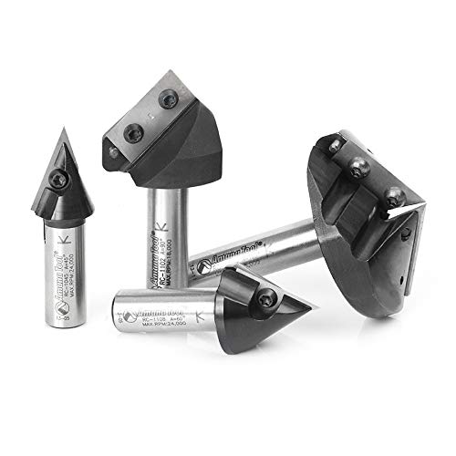 Amana Tool - 4Pc CNC 3D Signmaking Set (AMS-150), Industrial Grade