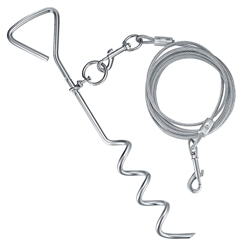 Image of Heavy Duty Dog Stake, 40cm (16"), with 3m (10ft) Dog Chain for Outside