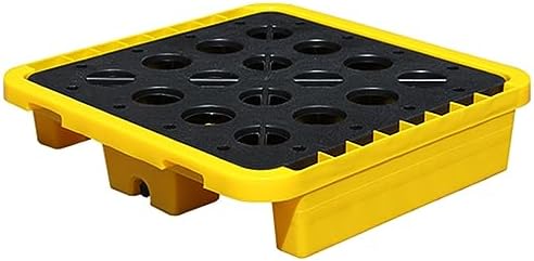 Spill Containment Tray with Drain Outlet - Stackable Modular Anti-Spill Pallet for Paint Buckets - Large Capacity Spill Platform,72x72x16CM