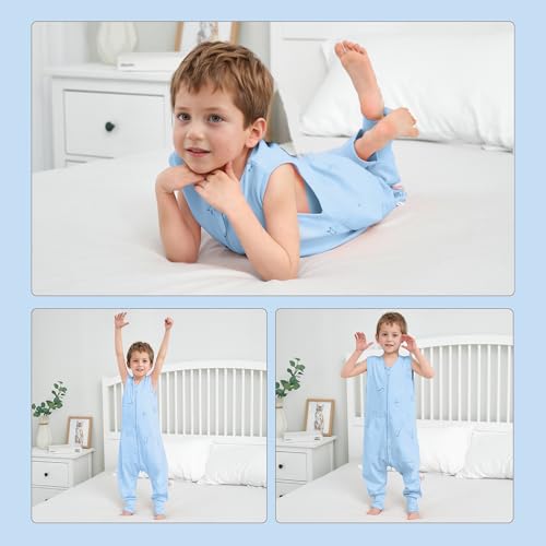 Image of LAT Baby Sleep Sack,Summer Toddler Cotton Sleep Sacks with Legs,Dinosaur for Boys Girls,Baby Wearable Blanket with Zipper