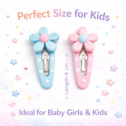 Image of Kids Multi-Design Tic Tac Hair Clips with Storage Box, 20 Pcs | 4 cm small multi-color hair clips for baby girls & toddlers. Features a strong grip. Perfect as a gift set accessory.