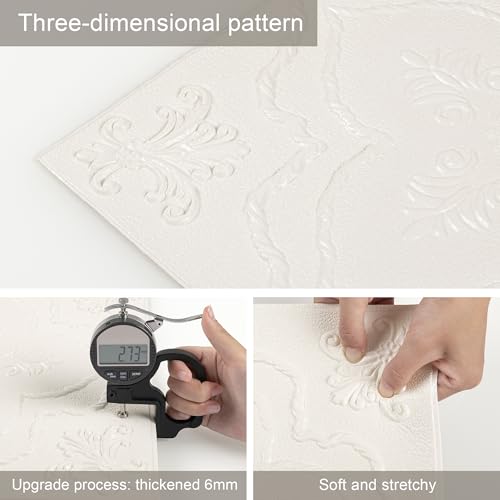 Ceiling Tiles Foam 13.8x13.8 inch, 16 Pcs Covering 21 sq.ft Self-Adhesive Waterproof Peel and Stick Ceiling Tiles for Interior Wall Decor, Floral Pattern - Thumbnail 4