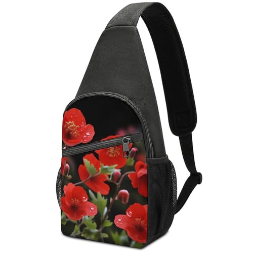 Mochila Tipo Sling con Estampado Floral Blanca miniatura 1