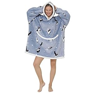 Hoodie Deken, Oversized Wearable Deken, Super Gezellige Warm Comfortabele Giant Hoody, OneSize Past Geschikt for alle…